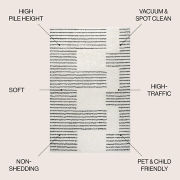 Petra Abstract Stripe Geometric Shag Area Rug